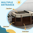 PawHut Portable Dog Pen For Puppies, Rabbits, Kittens, Guinea Pigs - Brown