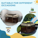 PawHut Portable Dog Pen For Puppies, Rabbits, Kittens, Guinea Pigs - Brown