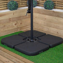 3m Cantilever Banana Garden Parasol in Black with Crank Handle and Parasol Base Weights Included