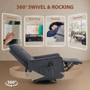 HOMCOM Massage Recliner Armchair, Swivel Rocking Recliner Chair, Dark Grey