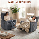 HOMCOM Massage Recliner Armchair, Swivel Rocking Recliner Chair, Dark Grey