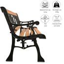 Kids 2 Seater Wooden & Cast Iron Garden Patio Childrens Bench with Animal Design