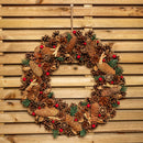 Winter Spice Hanging Christmas Wreath with Pine Cones Berries & Dried Fruit