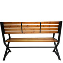 Kendal 2 Person Outdoor Modern Cross Design Metal Wooden Garden Patio Bench