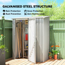 Outsunny Outdoor Storage Shed Steel Garden Shed W/ Lockable Door Grey