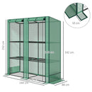 Outsunny 3 Tier Lean-to Mini Greenhouse With Green Hemmed Edging, Green