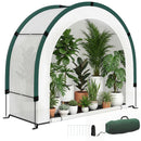 Outsunny Foldable Small Greenhouse, Mini Greenhouse With PE Base, Green