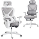 HOMCOM Executive Office Chair, Recliner Computer Chair With Footrest, Grey
