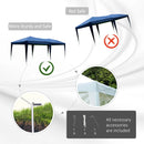 Outsunny 3 x 6m Garden Pop Up Gazebo Height Adjustable Marquee Party Tent Wedding Water Resistant Awning Canopy With free Storage Bag Blue 671 global ratings