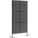 Outsunny Outdoor Privacy Screen, Freestanding Outdoor Divider, Striped Black