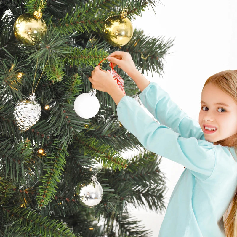 HOMCOM 6FT Pre-Lit Artificial Christmas Tree 200 LED Xmas Tree