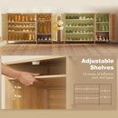 HOMCOM Bamboo Shoe Cabinet with Louvered Doors 18 Pairs Shoe Storage Cabinet
