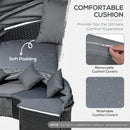 Outsunny Garden Daybed with Adjustable Table - Black