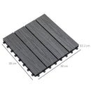 Outsunny Interlocking Decking Tiles, Interlocking Patio Paving Slabs, Grey