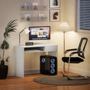 HOMCOM Compact Computer Table With Keyboard Tray And Drawer