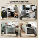 HOMCOM Compact Computer Table With Keyboard Tray And Drawer