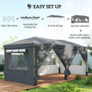 Outsunny 3 X 6 M Pop Up Gazebo, UPF50+ Wedding Party Tent Marquee, Dark Grey