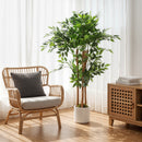 HOMCOM Artificial Ficus Tree, Faux Plant For Home Decor