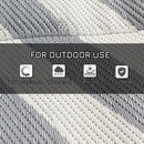 Outsunny Reversible Waterproof Outdoor Rug W/ Carry Bag, 182 x 274cm, Grey
