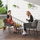 Outsunny 3 Piece Rattan Bistro Set with Cushions