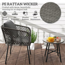 Outsunny 3 Piece Rattan Bistro Set with Cushions