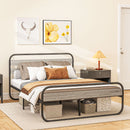 HOMCOM Metal Platform Bed Frame with Under Bed Storage