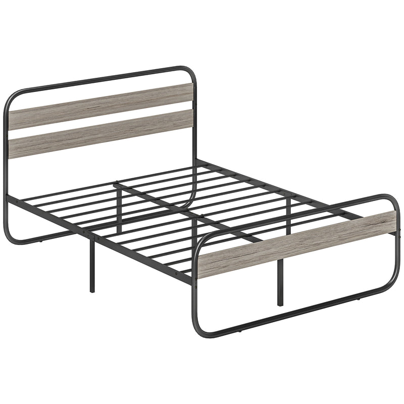 HOMCOM Metal Platform Bed Frame with Under Bed Storage
