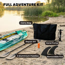 Outsunny 2.5' Inflatable Kayak 2-person Sit On Canoe With Paddles Blue