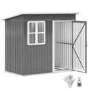 Outsunny 7 x 4ft Galvanised Steel Garden Shed with Foundation Kit