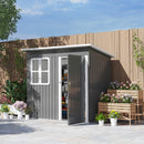 Outsunny 7 x 4ft Galvanised Steel Garden Shed with Foundation Kit