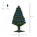 Christmas Time 3ft 90cm Green Fibre Optic Artificial Christmas Tree-Multi colour LED Lights