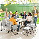 Outsunny 8 Seater Garden Dining Set, Cube Garden Furniture with Cushions