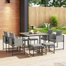 Outsunny 8 Seater Garden Dining Set, Cube Garden Furniture with Cushions