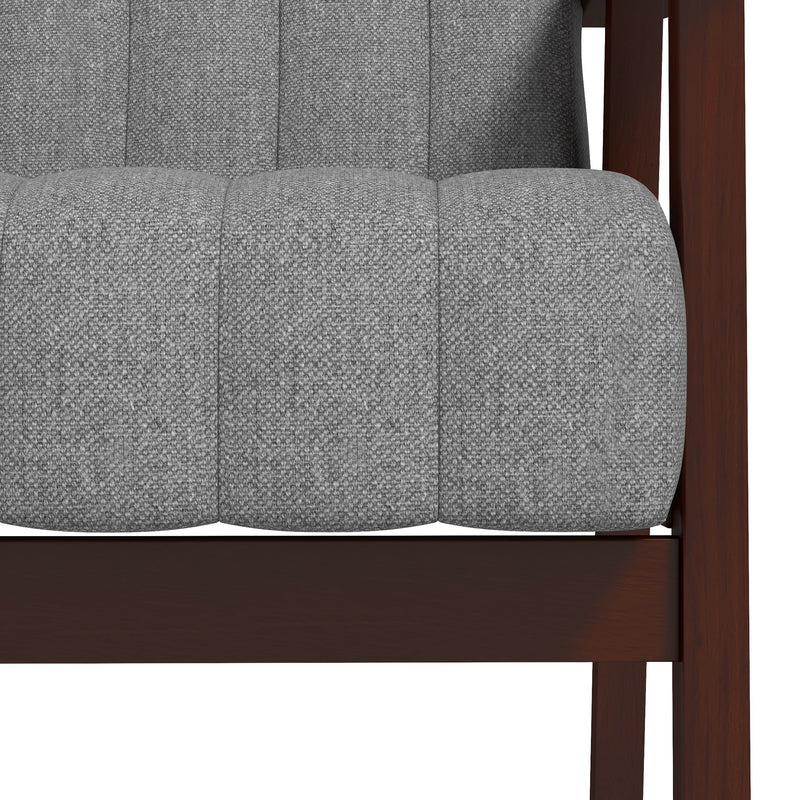 HOMCOM Modern Accent Chair Upholstered Armchair For Bedroom Living Room Grey
