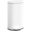 HOMCOM Slim Rectangular Pedal Bin With Soft-Close Lid, 30L Kitchen Bin White