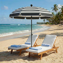Outsunny 1.8 m Beach Umbrella Parasol with Sand Anchor, Tilt, Grey/White