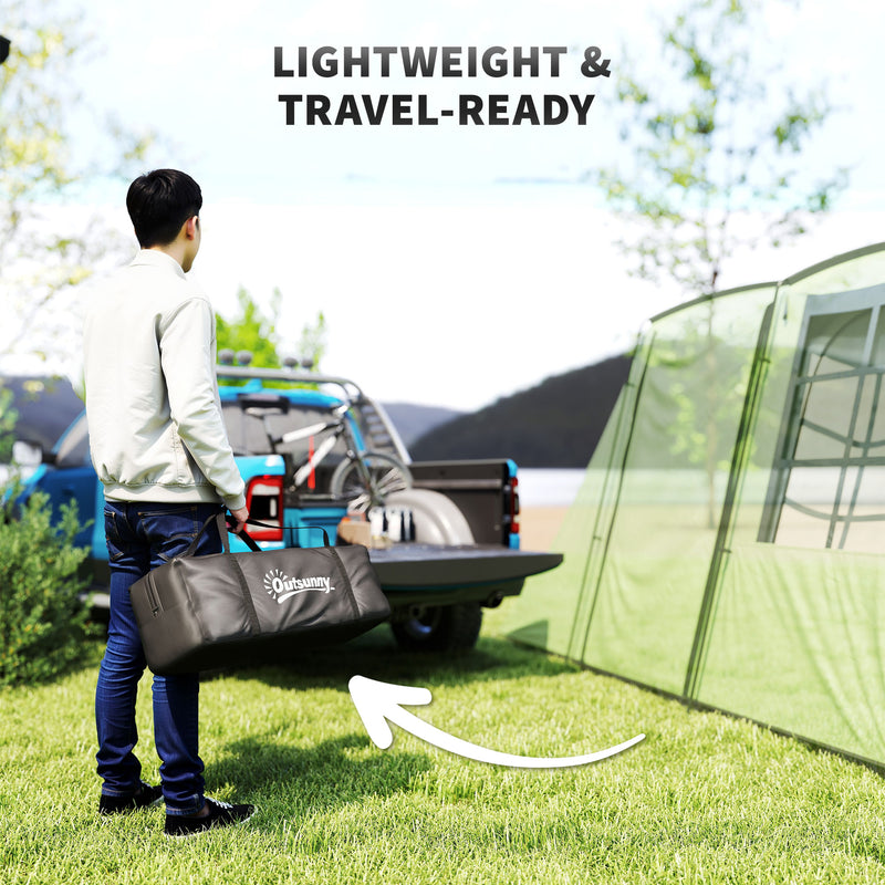 Outsunny 3-4 Man Tunnel Tent With Sewn In Floor, 3000mm Waterproof