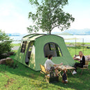 Outsunny 3-4 Man Tunnel Tent With Sewn In Floor, 3000mm Waterproof