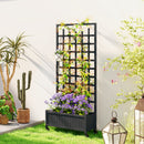 Outsunny Wooden Trellis Planter, Raised Garden Bed with Wheels, Grey