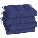 Outsunny 42 x 42cm Replacement Garden Seat Cushion Pad with Ties, Dark Blue
