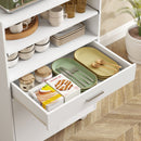 HOMCOM Kitchen Trolley with Wheels, Modern Mobile Microwave Stand, White