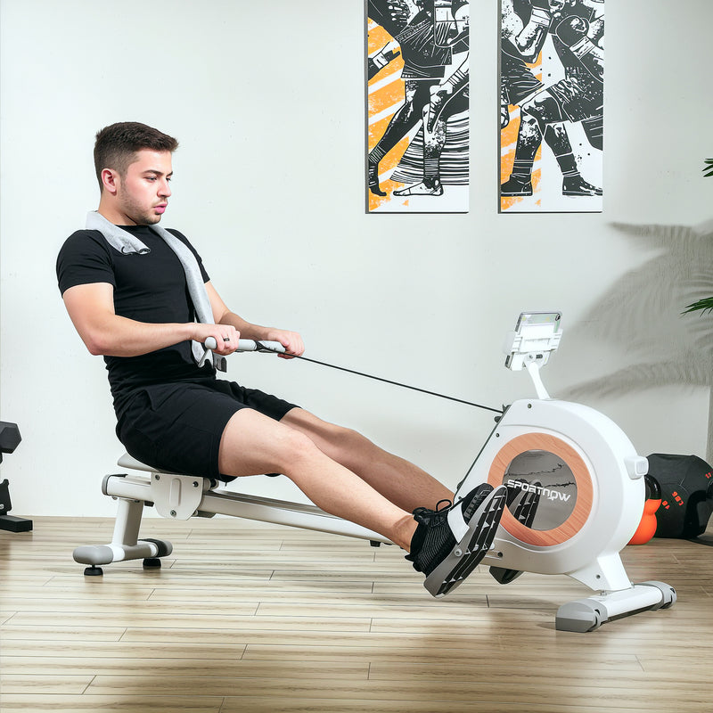 SPORTNOW 16-Level Magnetic Rowing Machine W/ LCD Monitor