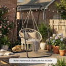 Outsunny Hammock Chair Stand Only, Hanging Chair Stand, 150 KG Load, Black