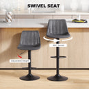 HOMCOM Bar Stools Set Of 2 Adjustable Swivel Bar Chairs With Backrest