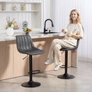 HOMCOM Bar Stools Set Of 2 Adjustable Swivel Bar Chairs With Backrest