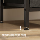 HOMCOM Slim Side Table with Charging Station, Bedside Table, Black