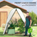 Outsunny Portable Greenhouse Gardening Plant Hot House with 2 Doors, White