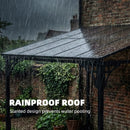Outsunny 3 x 2.87 m Metal Lean-to Hardtop Gazebo, Wall-Mounted Pergola