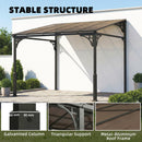 Outsunny 3 x 2.87 m Metal Lean-to Hardtop Gazebo, Wall-Mounted Pergola