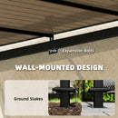 Outsunny 3 x 2.87 m Metal Lean-to Hardtop Gazebo, Wall-Mounted Pergola